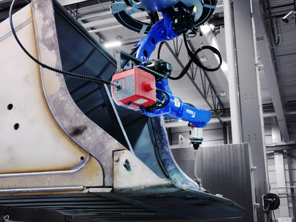 PEMA robotic welding station for customer Harry Metall in Estonia. Close-up picture.